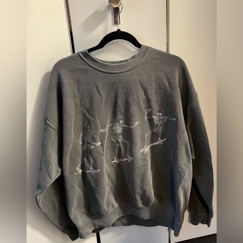 Urban Outfitters Skeleton Skateboarding Sweatshirt